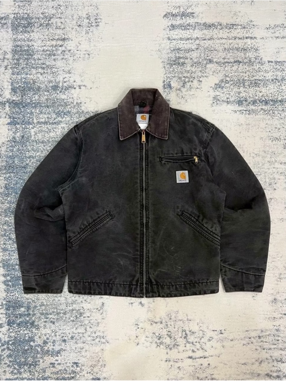 Carhartt Black Canvas Zip-Front Field Jacket